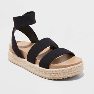 Universal Thread Women's Margie Platform Sport Sandals Black Size 7.5